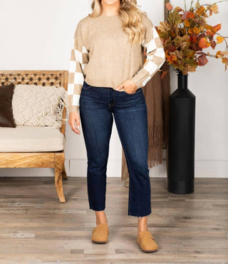 Blu Pepper - Checkered Sleeve Sweater