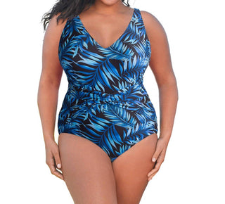 Always For Me - Plus Size V-Neck Twist Front One Piece Swimsuit