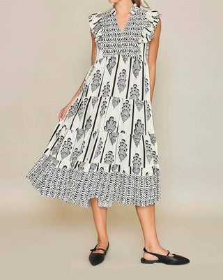 Trendsi - Umgee Full Size Boarder Print Midi Dress Plus Size