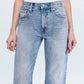 Pistola - Lexi Mid Rise Bowed Straight Jeans