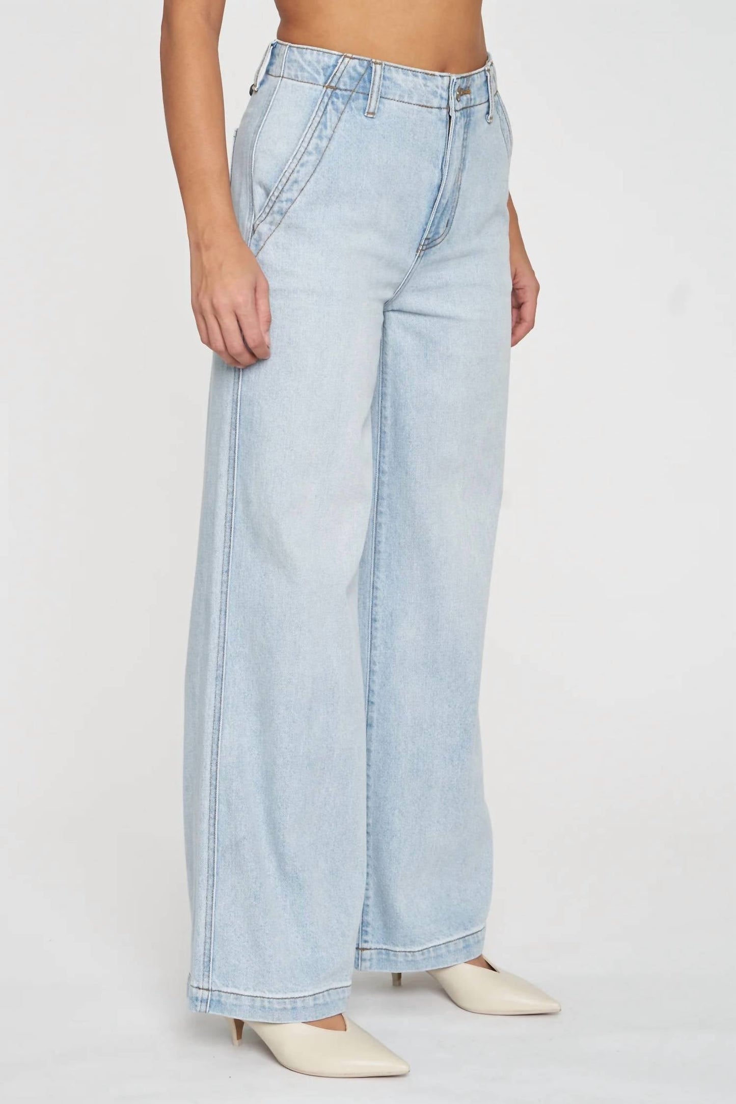 Daze - Women's Kickback High Rise Denim Wide Leg Jeans