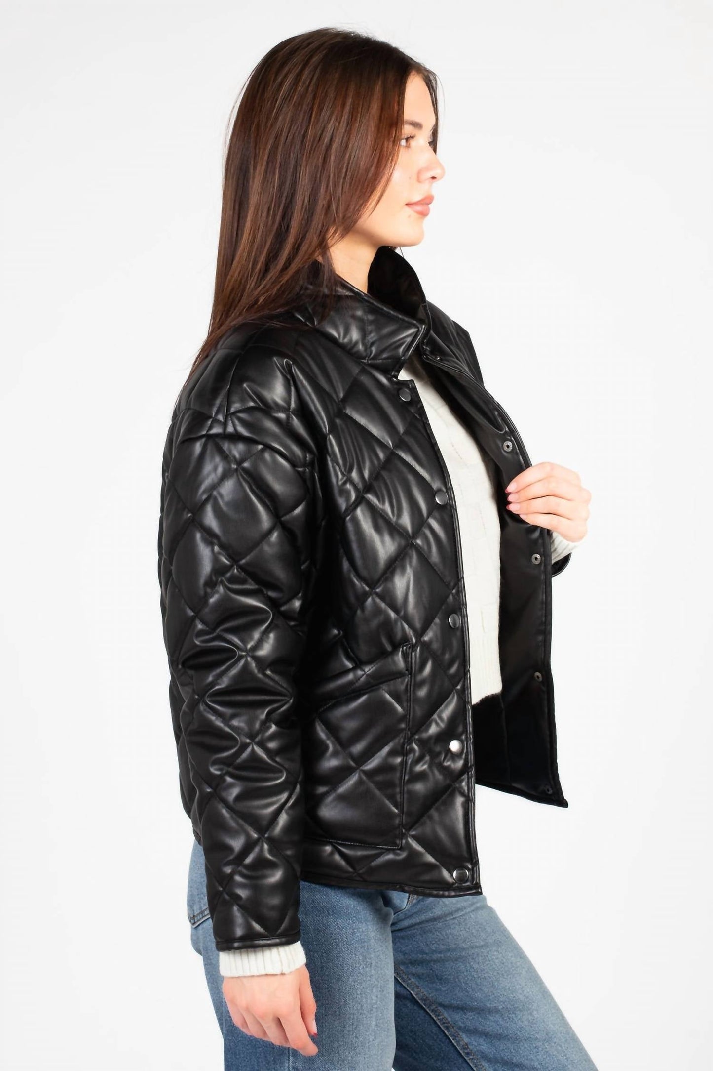 Z Supply - Chanel Puffer Faux Leather Jacket