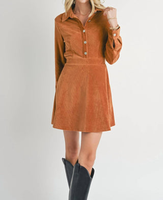 Sadie & Sage - Morrison Cord Shirt Mini Dress
