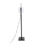 Arturo Contemporary Floor Lamp in Black Wood and Black Steel with White Fabric Shade