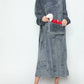 Double Take - Full Size Pocketed Hooded Midi Lounge Dress