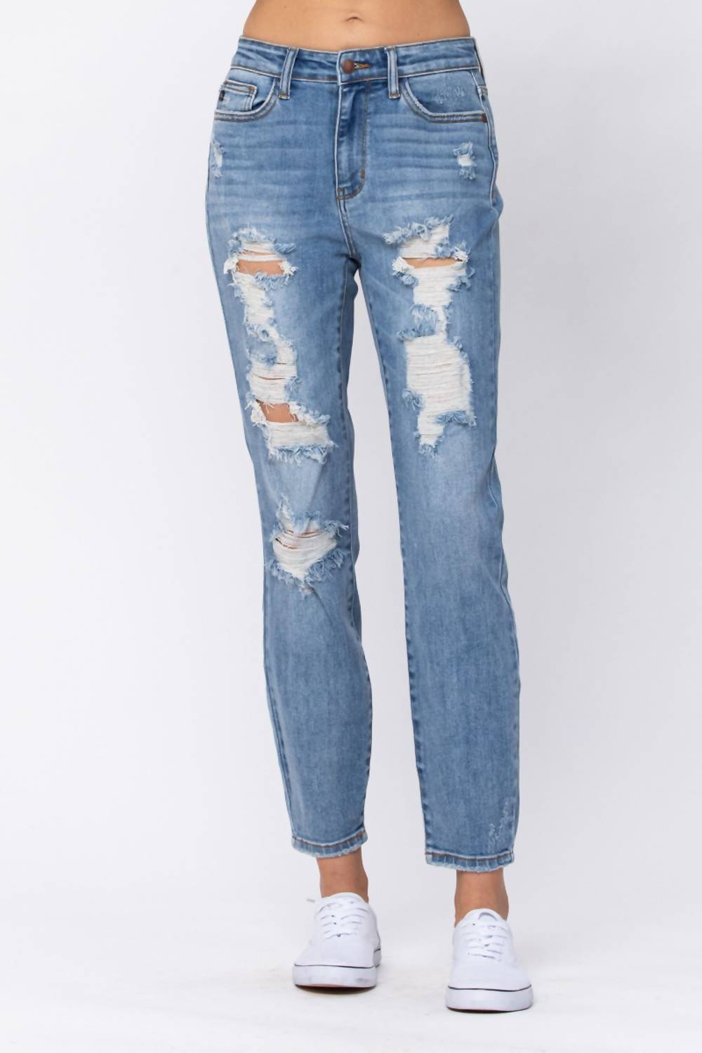 Judy Blue - High Waist Destroyed Boyfriend Jeans