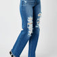 Judy Blue - Mid Rise Distressed Dad Jeans