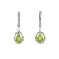 .88ct Peridot Diamond Dangle Earrings 14KT White Gold