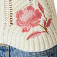 Steve Madden - Opal Floral Embroidered Crochet Knit Halter Top