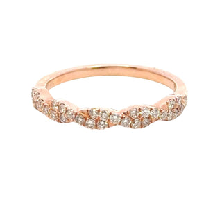 Aamiaa - 0.35 Carat Natural Diamond Twisted Prong Band Ring - Size 6.5