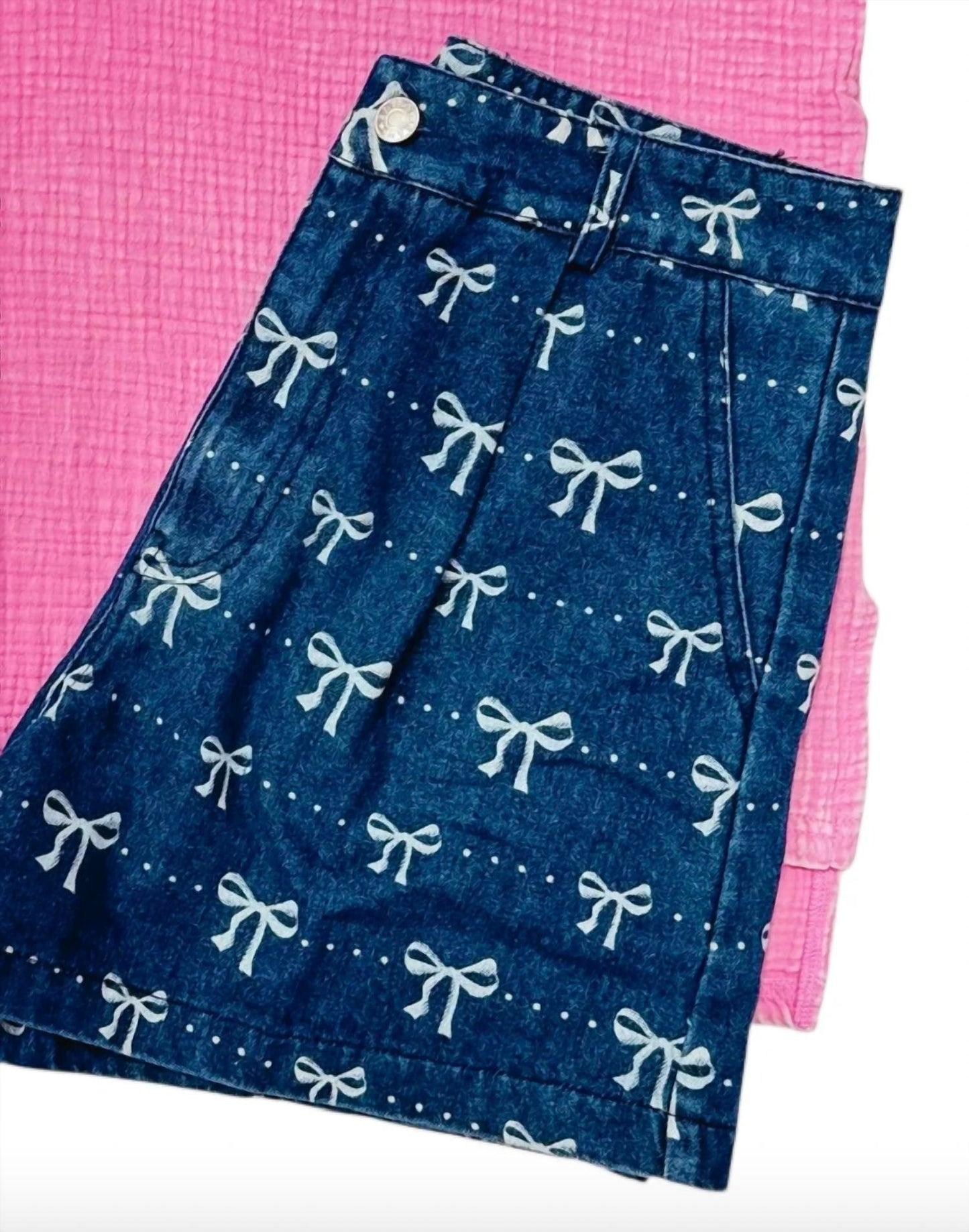 Entro - Bow Denim Shorts