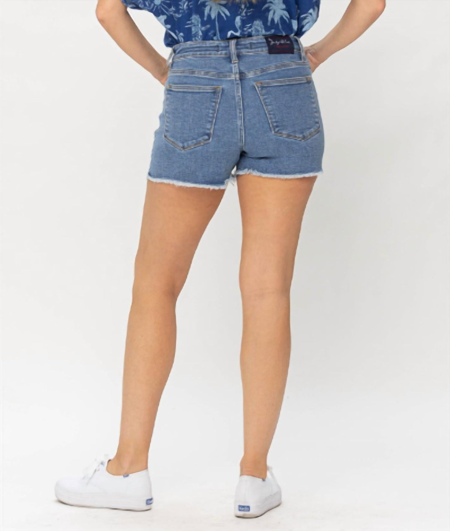 Judy Blue - Highwaist Star Embroidery Cut Off Shorts