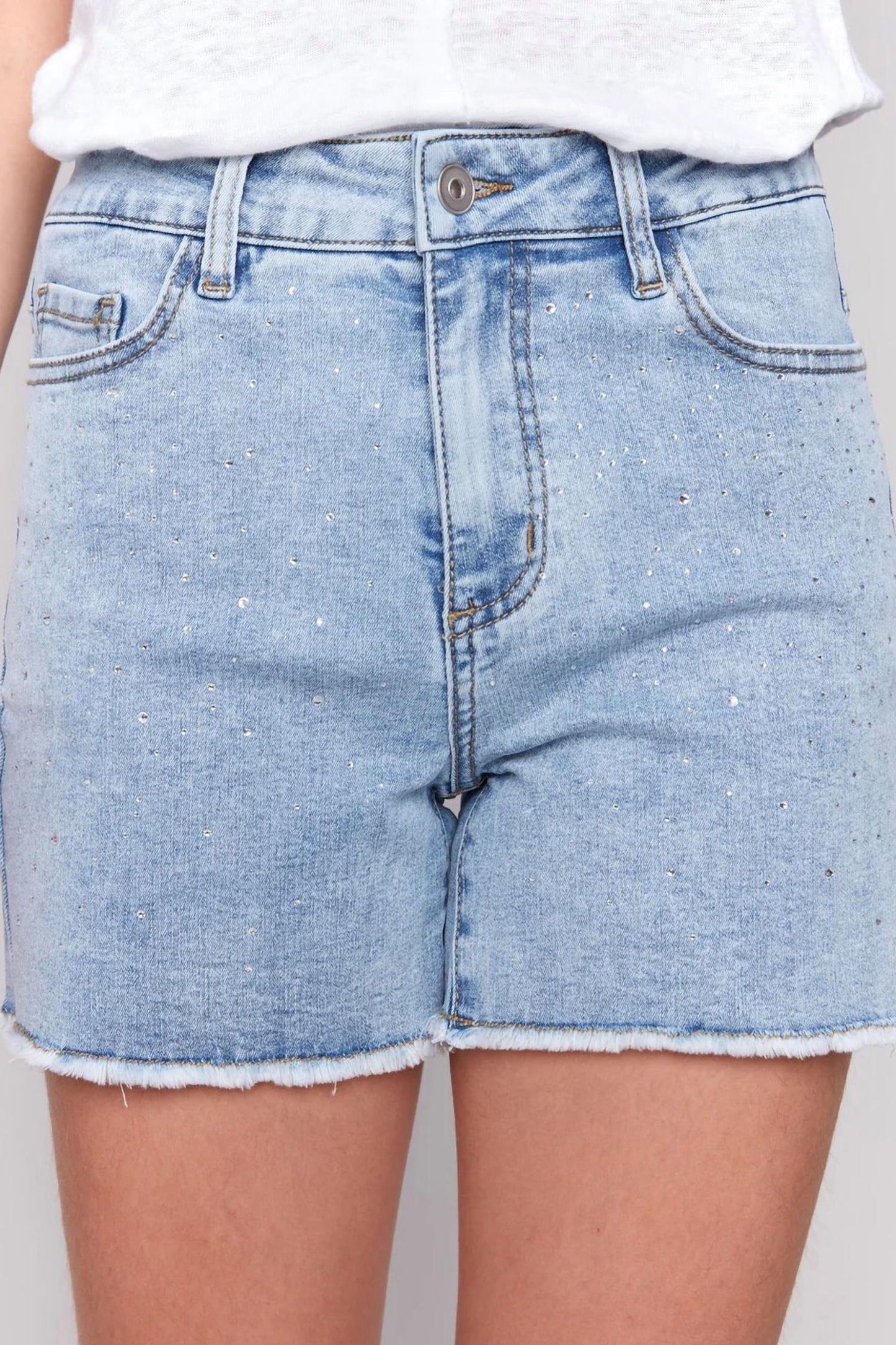 Charlie B - Embellished Denim Shorts