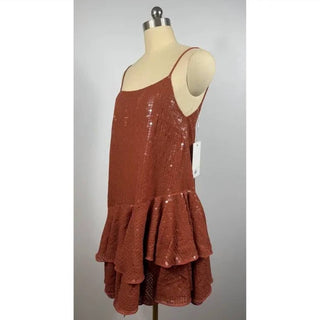 Mac Duggal - Sequined Ruffleasymmetrical Hem Sleeveless Dress