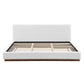 Elegant Boucle Upholstered Bed With Wood Grain Textured Solid Wood Base Frame
