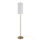 Bounty 62' Contemporary Metal Floor Lamp in Gold with White Linen Shade