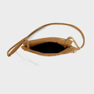 Lemiz - Women's Mini Bowie Drawstring Crossbody Leather Bag