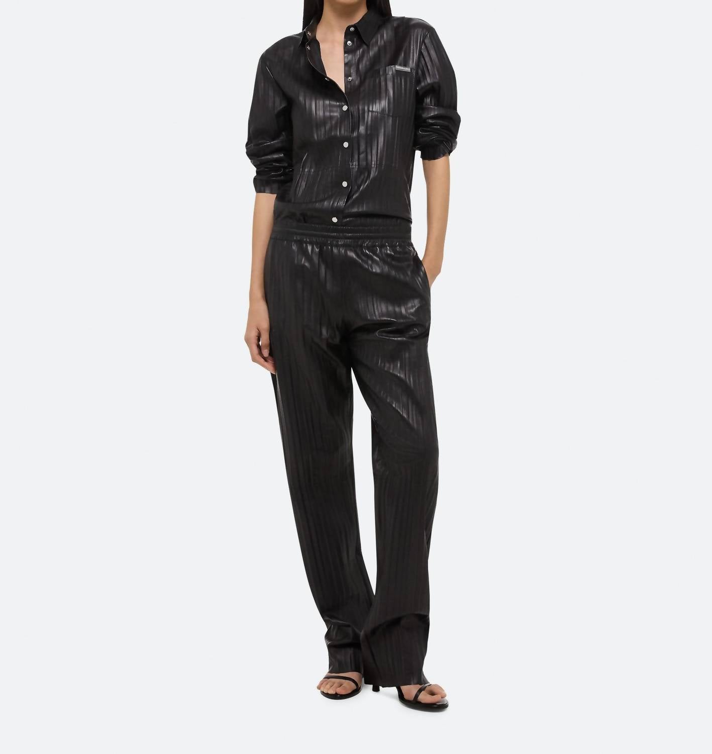 Helmut Lang - Pleated Leather Classic Shirt