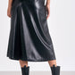 Elan - Faux Leather Drawstring Skirt