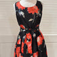 Samuel Dong - Printed Flowers Zip Up Dress