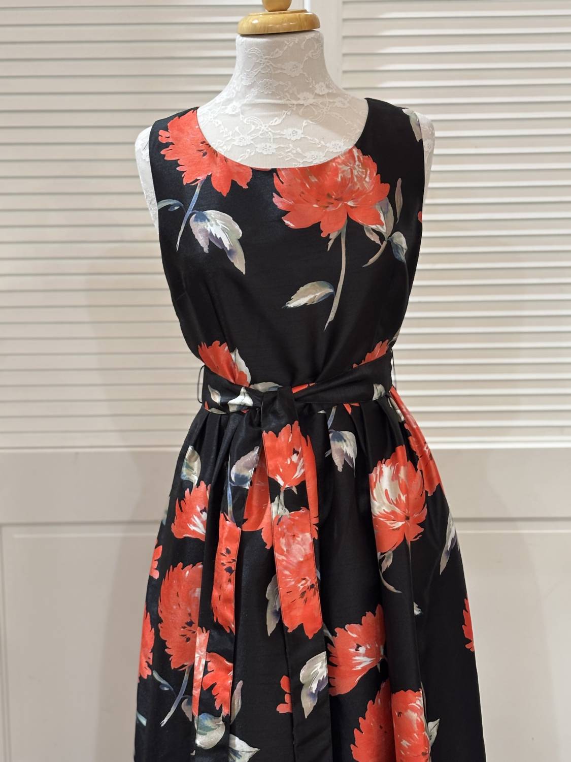 Samuel Dong - Printed Flowers Zip Up Dress