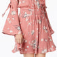 American Rag Junior's Printed Bell Sleeve Dress Pink Size XX-Small