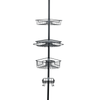 4 Tier Rustproof Shower Caddy Corner Organizer With Adjustable Shelves and Tension Pole