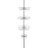 4 Tier Rustproof Shower Caddy Corner Organizer With Adjustable Shelves and Tension Pole