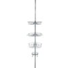 4 Tier Rustproof Shower Caddy Corner Organizer With Adjustable Shelves and Tension Pole