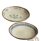 9-inch Ceramic Deep Plates with Blue Leaf Pattern