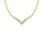 10K Yellow and White Gold 1/2 Cttw Princess Cut Diamond Channel-Set â€œVâ€ Shape 18" Franco Chain Necklace (H-I Color, SI2-I1 Clarity)