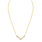 14K Yellow and White Gold 1/4 Cttw Princess Cut Diamond Channel-Set â€œVâ€ Shape 18" Pendant Necklace (H-I Color, SI2-I1 Clarity)