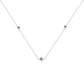 Sterling Silver Treated Blue Color Diamond Station Necklace (1/2 cttw, Blue Color, I2-I3 Clarity)
