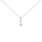 10K White Gold 1/5 Cttw Princess Cut Diamond 3 Stone Drop 18" Pendant Necklace (H-I Color, SI2-I1 Clarity)