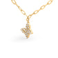 14KT Yellow Gold 1/2 Cttw Diamond Butterfly Station Paperclip Station Necklace (I-J Color, I1-I2 Clarity) - Adjustable 15"-17" Inches
