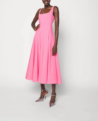 STAUD Wells Stretch Cotton Dress Plumeria Pink Size 4