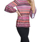 Multiples - Flounce Sleeve Chevron Print Top