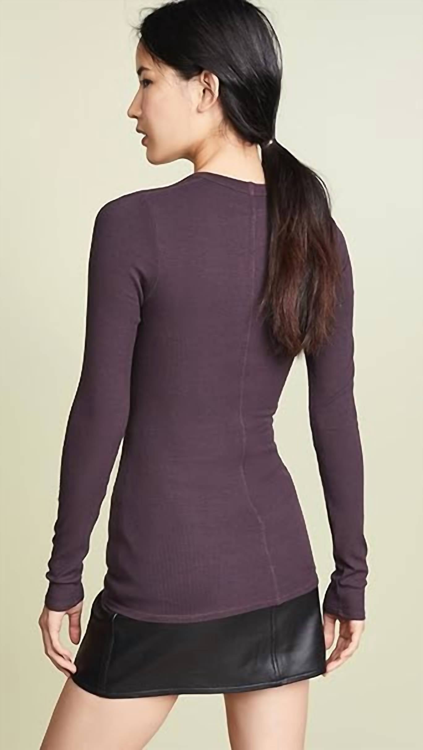 Enza Costa - Silk Knit Long Sleeve U Top