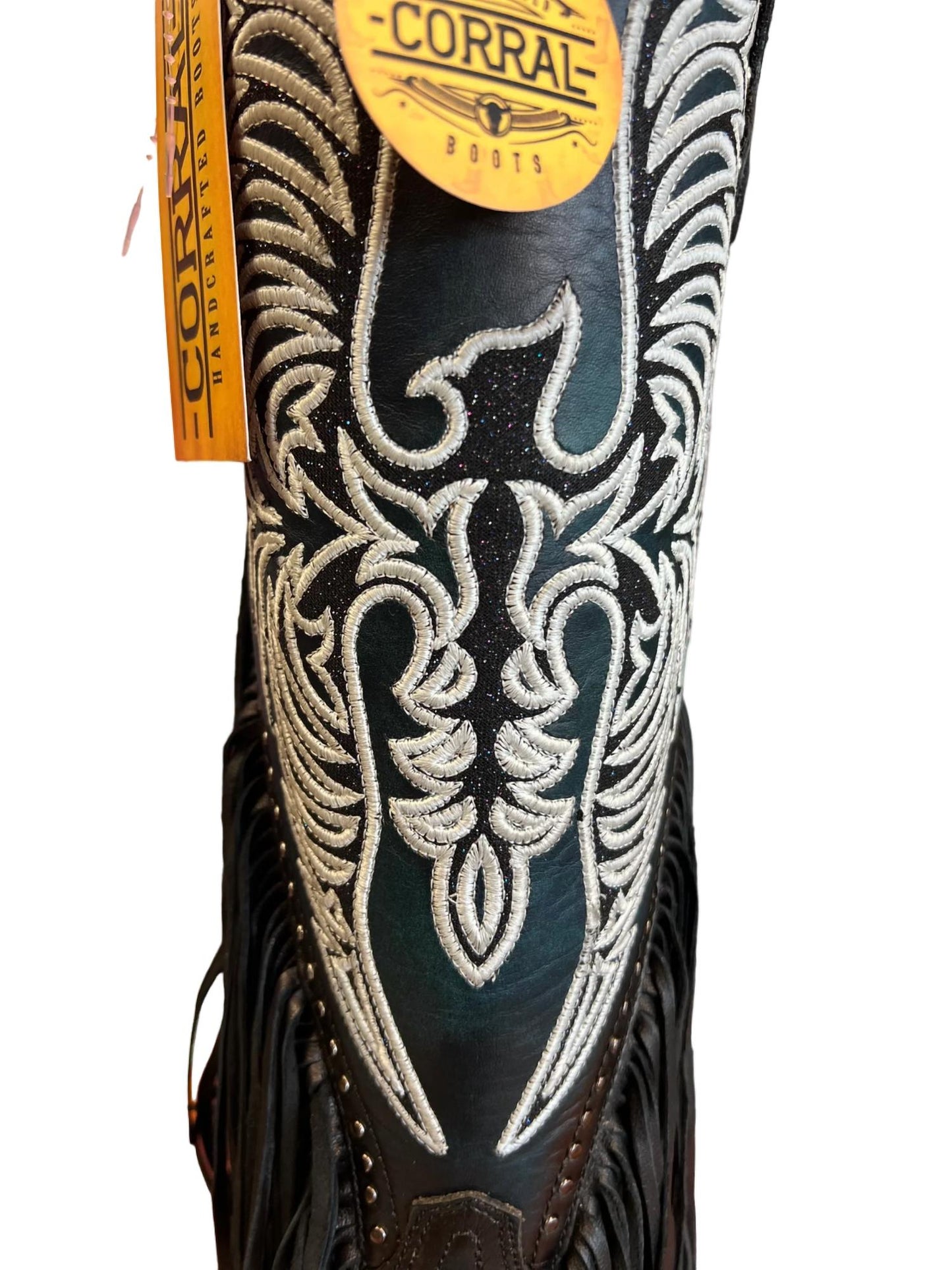 Corral - Women's Eagle Embroidery Studs Fringes Western Boot