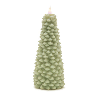 Glittered Pine Tree Candle 10"H