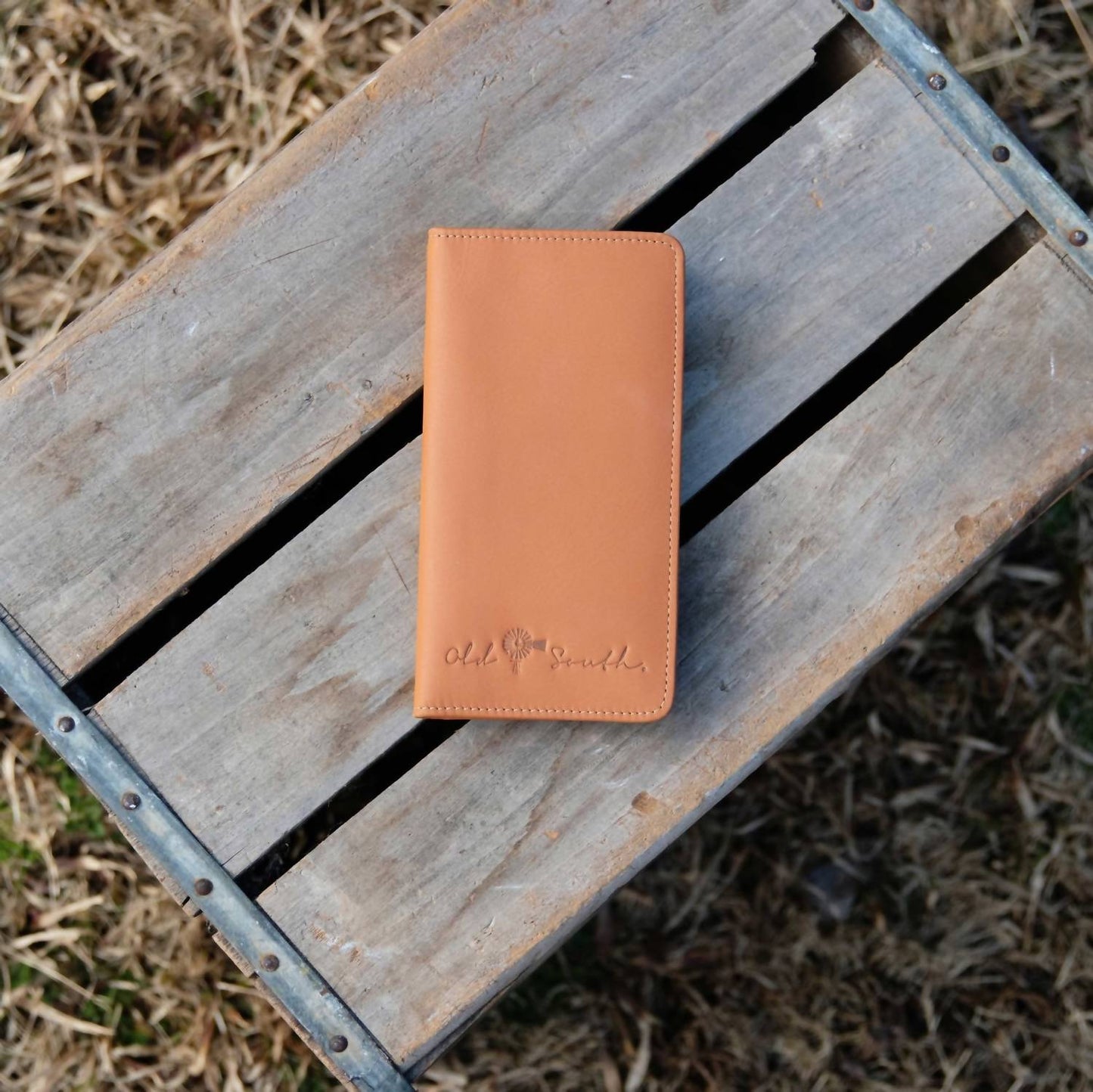 Old South Apparel - Men's Leather Checkbook Wallet