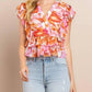 Tcec - Blushing Sunset Ruched Top
