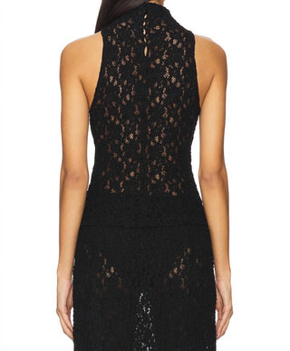 Enza Costa - Puckered Lace Sleeveless Mockneck Top