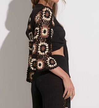 Elan - Panama Tie Front Top