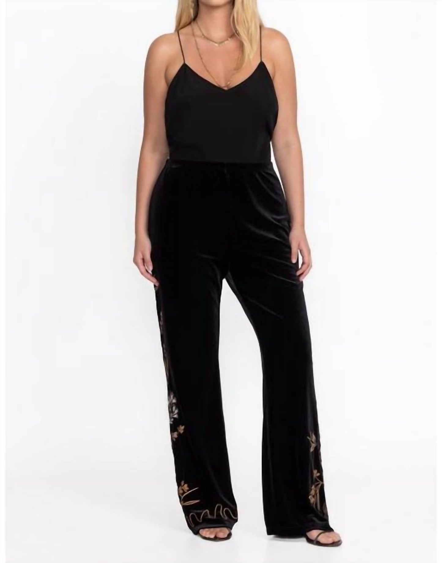 Johnny Was - Jenai Stretch Velvet Baby Boot Legging - Plus