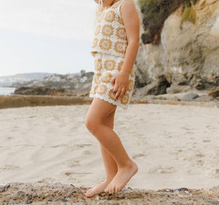 Rylee + Cru - Girl's Marigold Daisy Crochet Tank Set