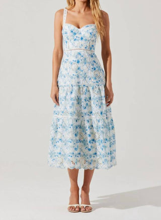 Astr - Pellagia Floral Eyelet Midi Dress