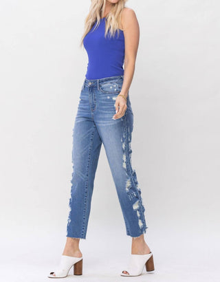Judy Blue - High Waist Destroyed Sideseam Crop Jeans