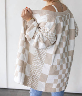 Anniewear - Shaina Checkered Open Cardigan