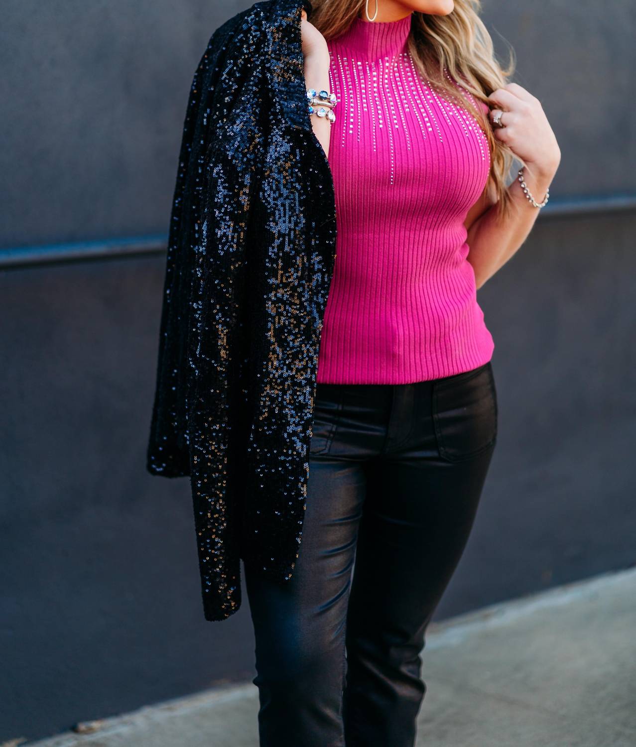 Frank Lyman - Mock Knit Sweater Top